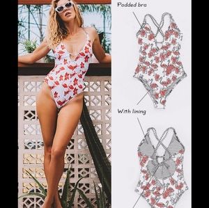 NWT Cupshe one piece flamingo swimsuit  2X